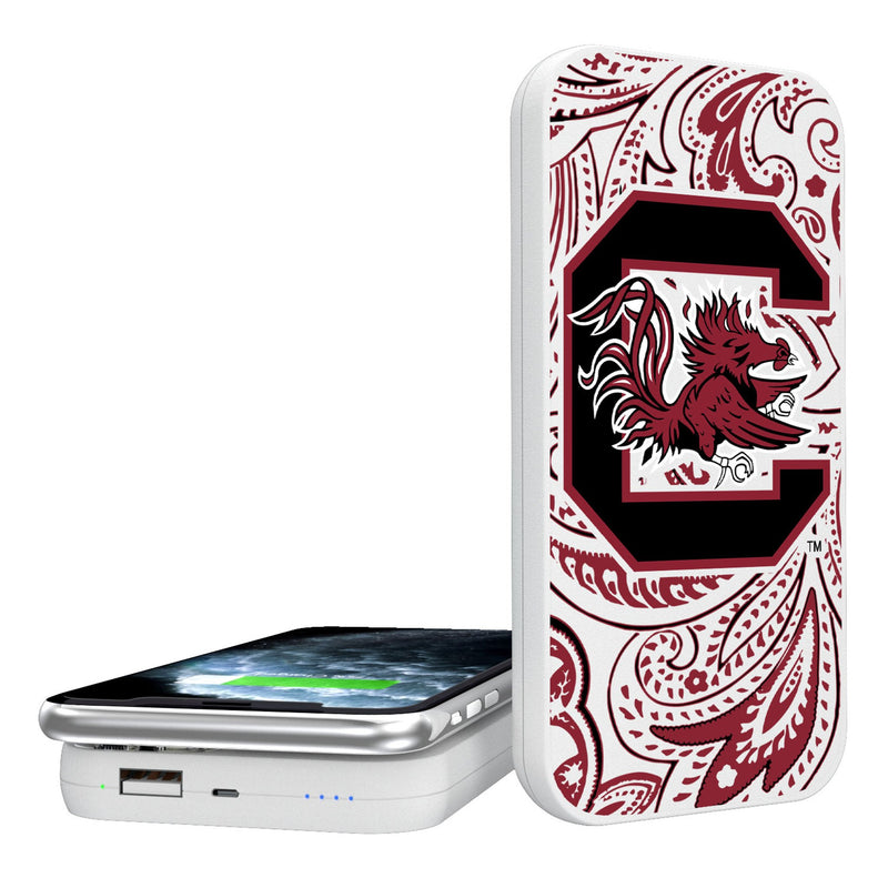 University of South Carolina Gamecocks Paisley 5000mAh Portable Wireless Charger