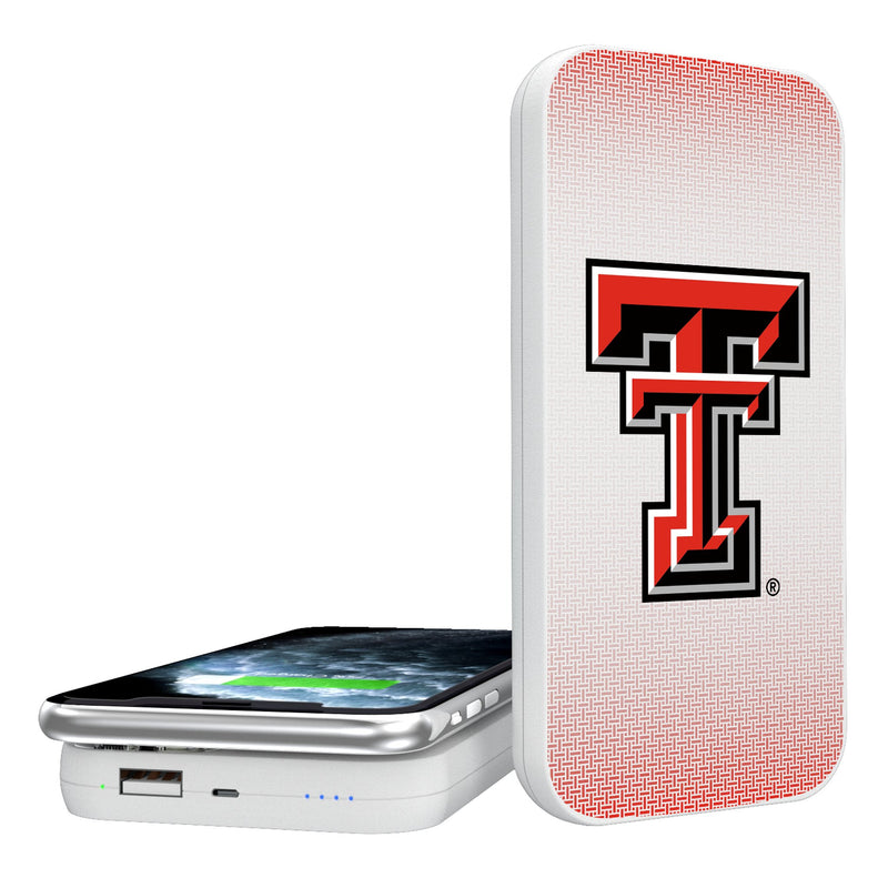 Texas Tech Red Raiders Linen 5000mAh Portable Wireless Charger