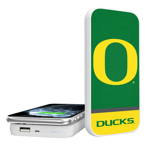 University of Oregon Ducks Endzone Solid 5000mAh Portable Wireless Charger