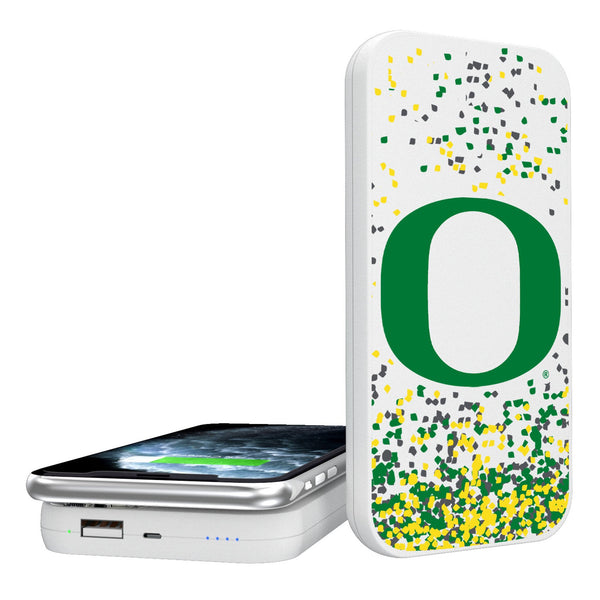 University of Oregon Ducks Confetti 5000mAh Portable Wireless Charger