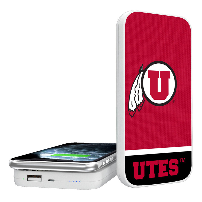 University of Utah Utes Endzone Solid 5000mAh Portable Wireless Charger