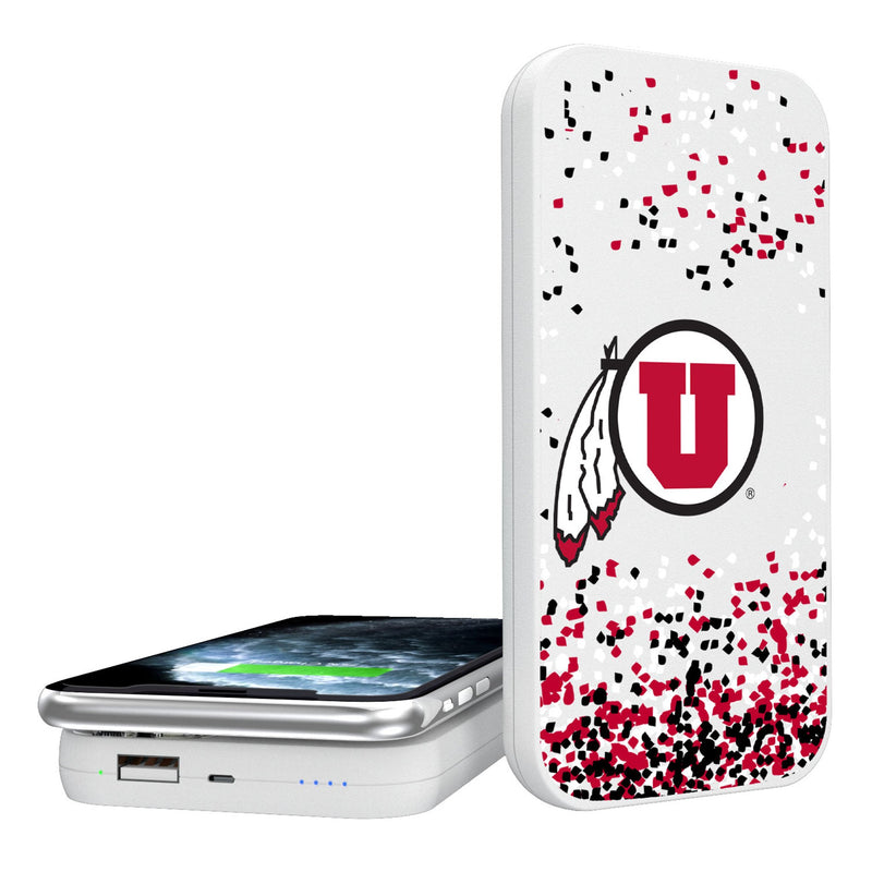 University of Utah Utes Confetti 5000mAh Portable Wireless Charger