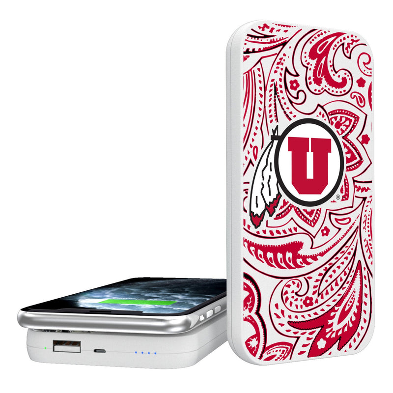 University of Utah Utes Paisley 5000mAh Portable Wireless Charger