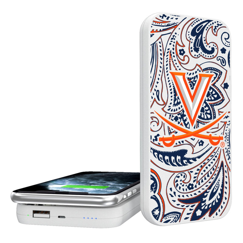 University of Virginia Cavaliers Paisley 5000mAh Portable Wireless Charger