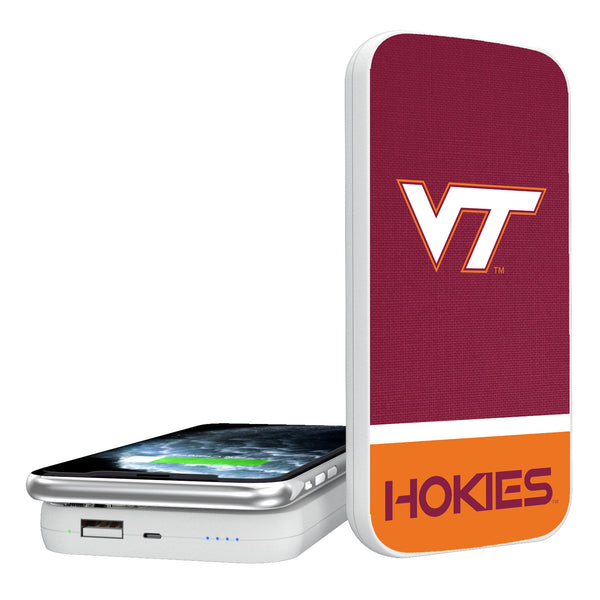 Virginia Tech Hokies Endzone Solid 5000mAh Portable Wireless Charger