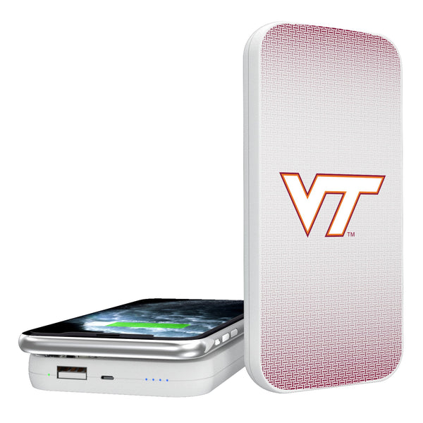 Virginia Tech Hokies Linen 5000mAh Portable Wireless Charger