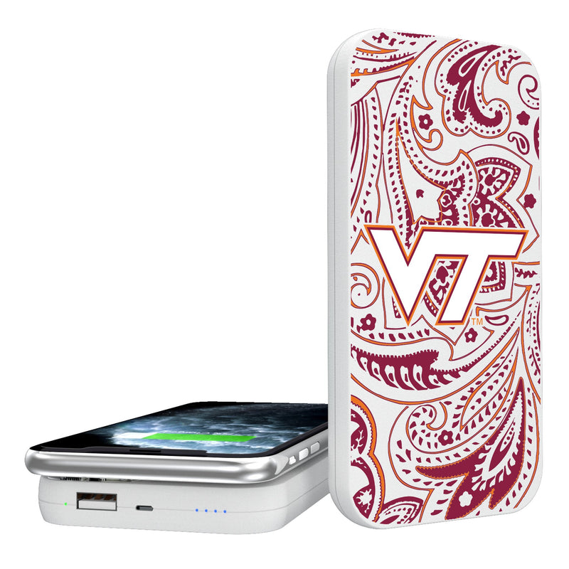 Virginia Tech Hokies Paisley 5000mAh Portable Wireless Charger