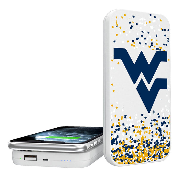 West Virginia University Mountaineers Confetti 5000mAh Portable Wireless Charger