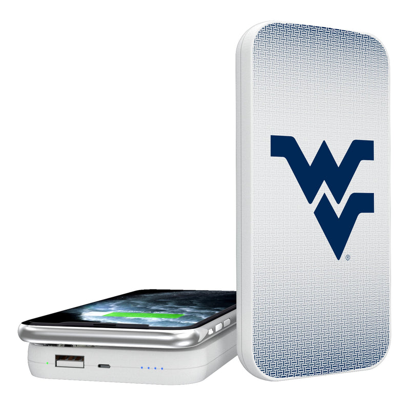 West Virginia University Mountaineers Linen 5000mAh Portable Wireless Charger