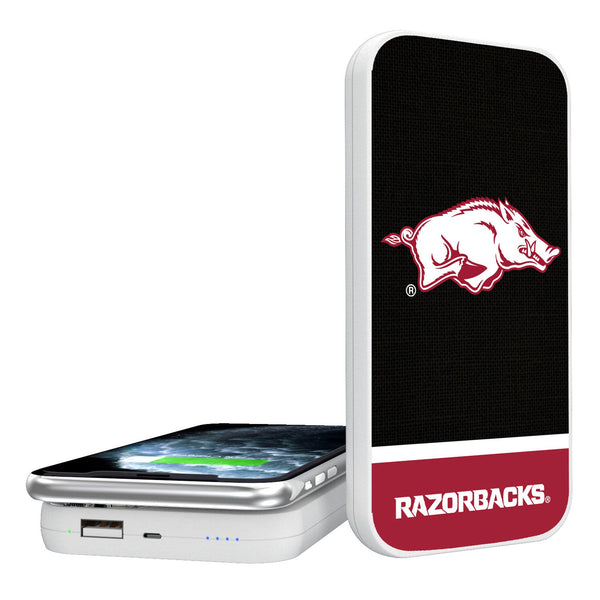 University of Arkansas Fayetteville Razorbacks Endzone Solid 5000mAh Portable Wireless Charger