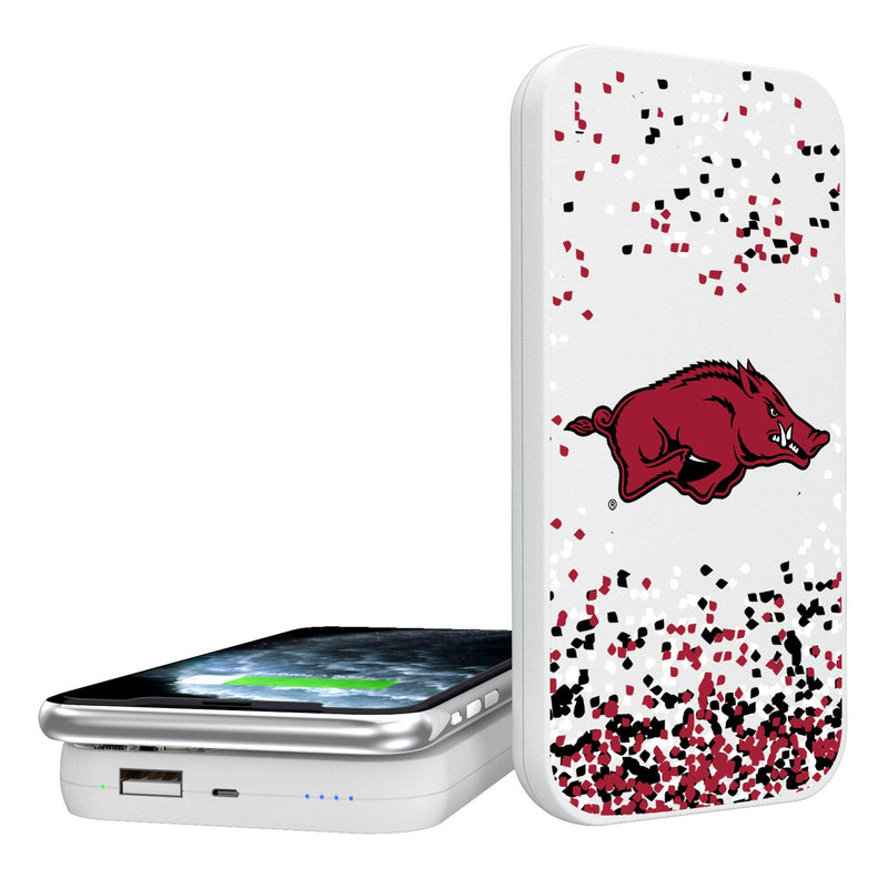 University of Arkansas Fayetteville Razorbacks Confetti 5000mAh Portable Wireless Charger