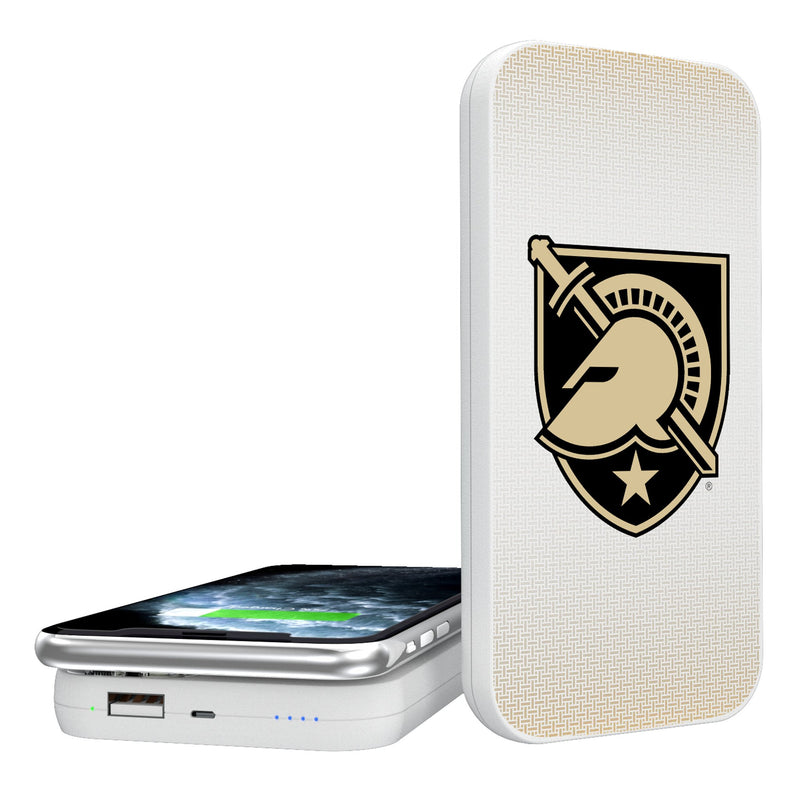 United States Military Academy Black Knights Linen 5000mAh Portable Wireless Charger