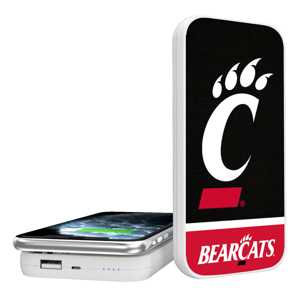 University of Cincinnati Bearcats Endzone Solid 5000mAh Portable Wireless Charger