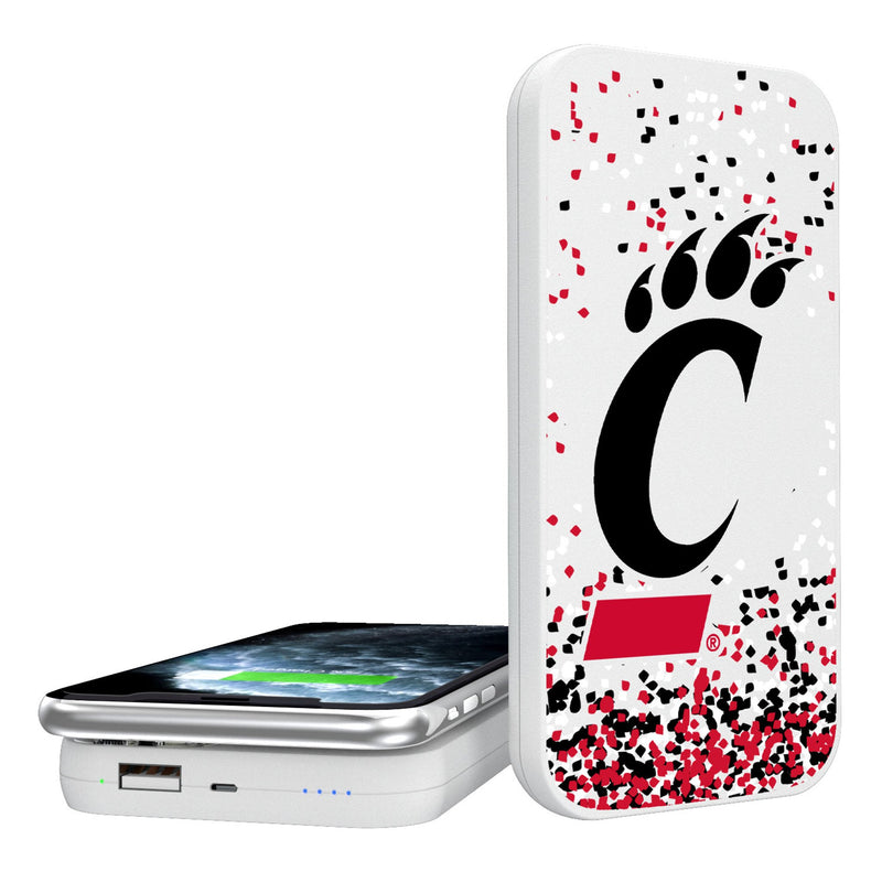 University of Cincinnati Bearcats Confetti 5000mAh Portable Wireless Charger