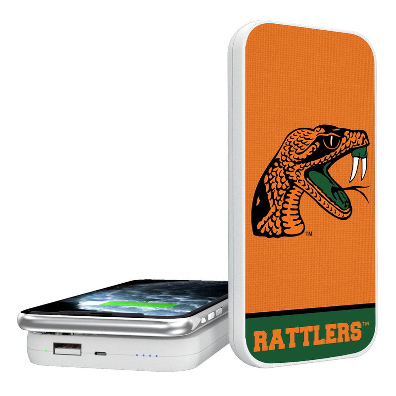 Florida A&M University Rattlers Endzone Solid 5000mAh Portable Wireless Charger