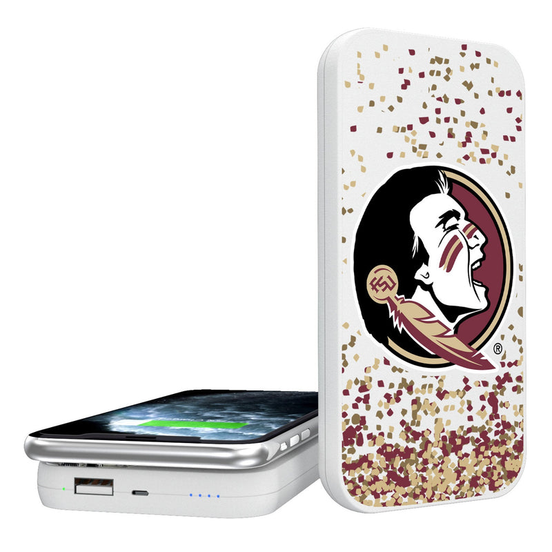 Florida State University Seminoles Confetti 5000mAh Portable Wireless Charger