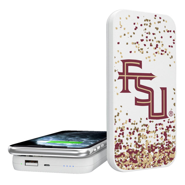 Florida State University Seminoles Athletic Wordmark Confetti 5000mAh Portable Wireless Charger