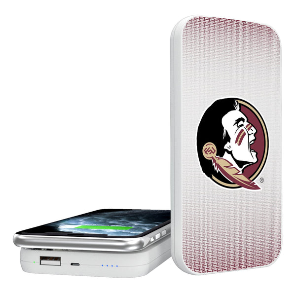 Florida State University Seminoles Linen 5000mAh Portable Wireless Charger