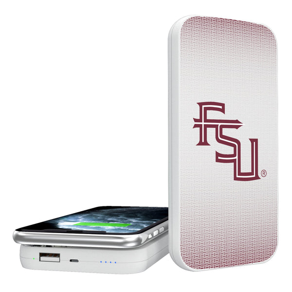 Florida State University Seminoles Athletic Wordmark Linen 5000mAh Portable Wireless Charger