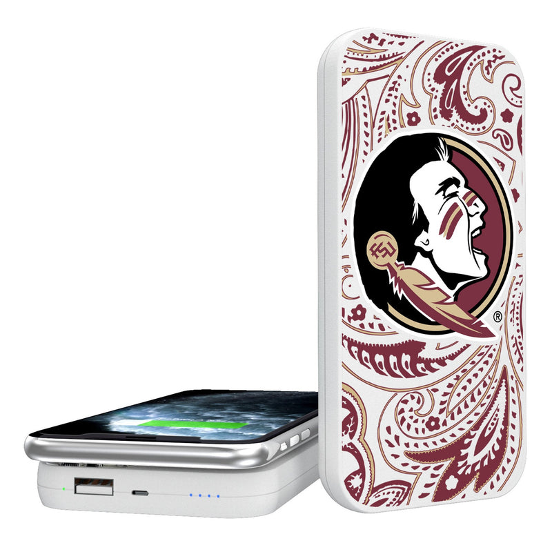 Florida State University Seminoles Paisley 5000mAh Portable Wireless Charger