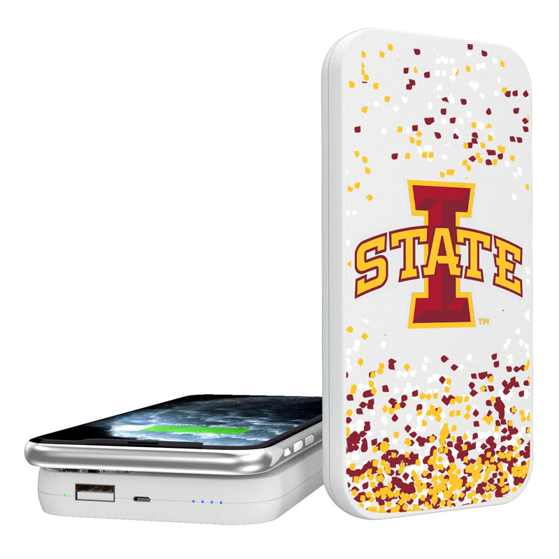 Iowa State University Cyclones Confetti 5000mAh Portable Wireless Charger