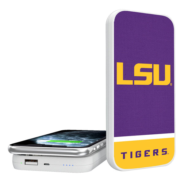 Louisiana State University Tigers Endzone Solid 5000mAh Portable Wireless Charger