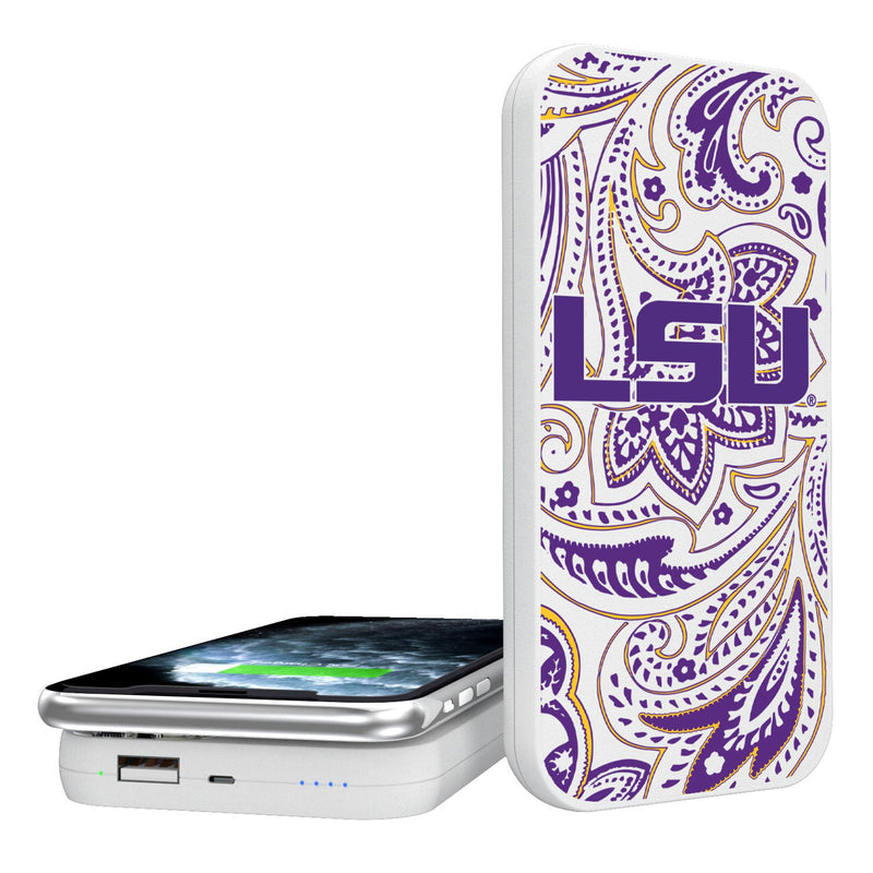 Louisiana State University Tigers Paisley 5000mAh Portable Wireless Charger