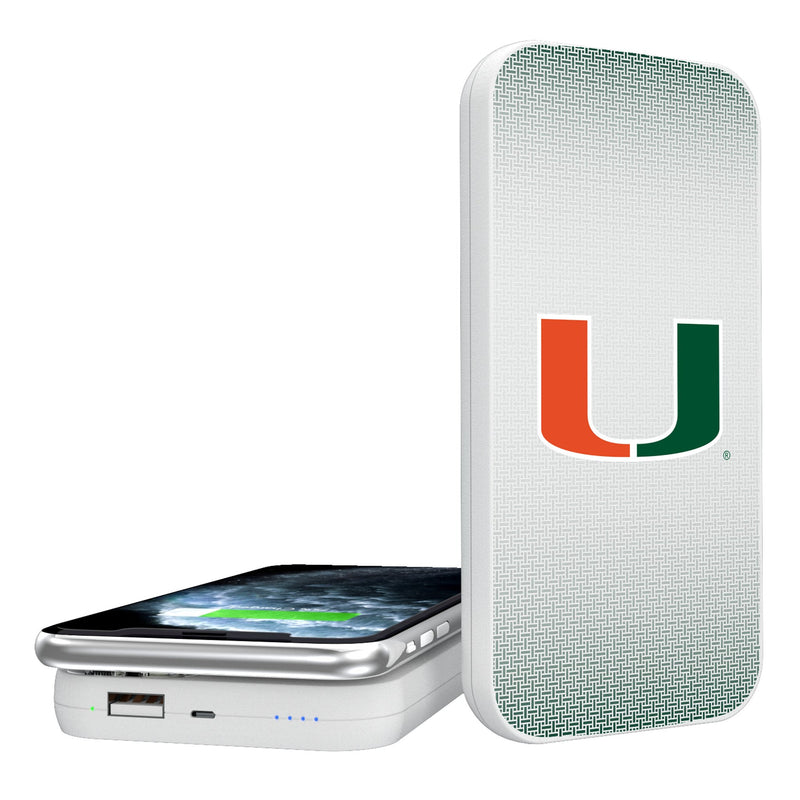 University of Miami Hurricanes Linen 5000mAh Portable Wireless Charger