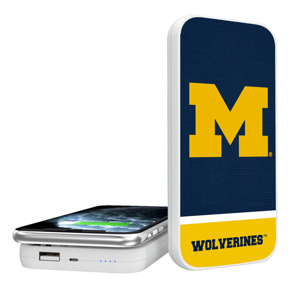 University of Michigan Wolverines Endzone Solid 5000mAh Portable Wireless Charger