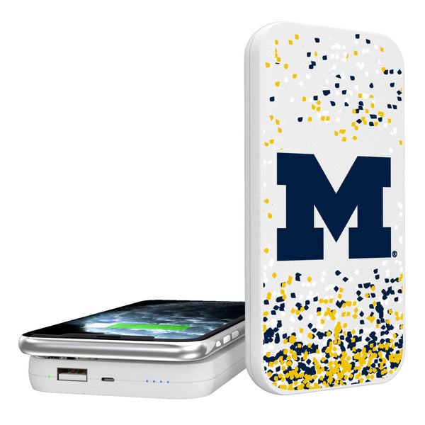 University of Michigan Wolverines Confetti 5000mAh Portable Wireless Charger