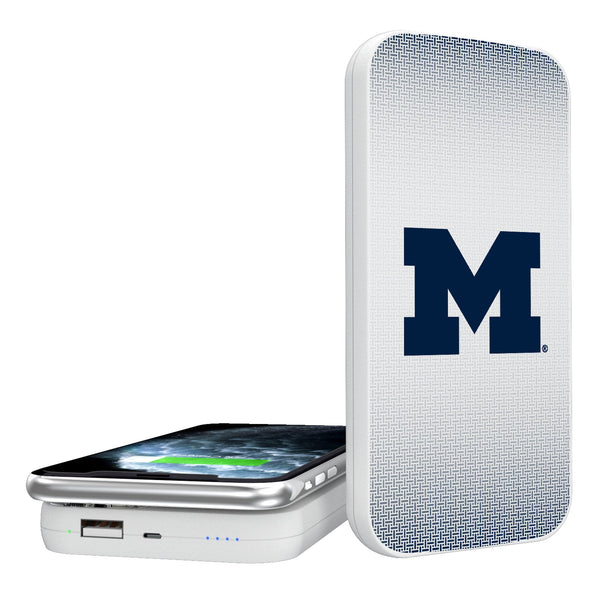 University of Michigan Wolverines Linen 5000mAh Portable Wireless Charger