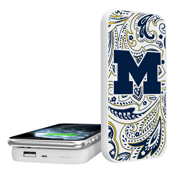 University of Michigan Wolverines Paisley 5000mAh Portable Wireless Charger