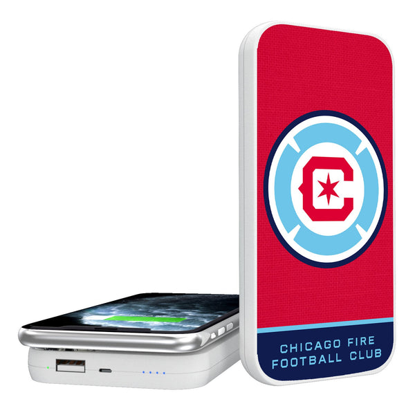 Chicago Fire  Endzone Solid 5000mAh Portable Wireless Charger