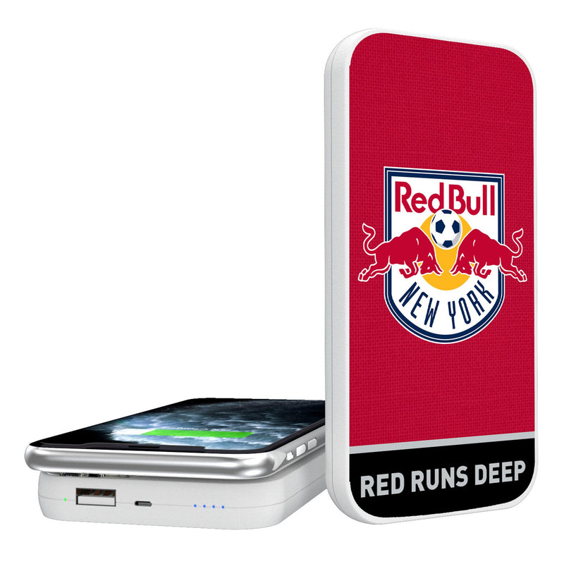 New York Red Bulls  Endzone Solid 5000mAh Portable Wireless Charger