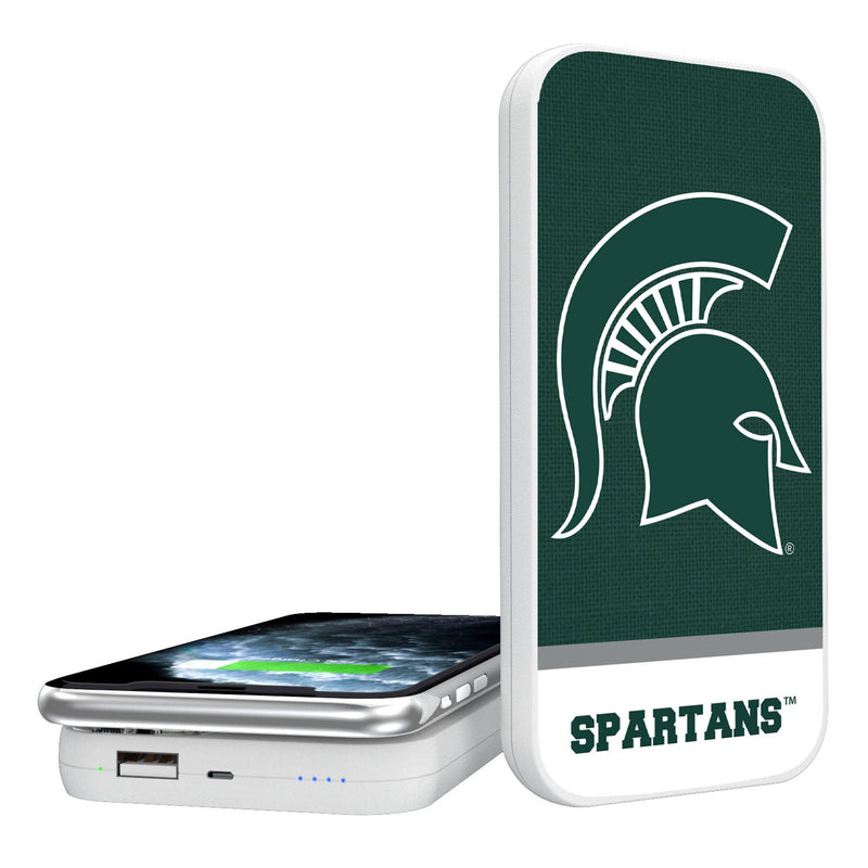 Michigan State University Spartans Endzone Solid 5000mAh Portable Wireless Charger