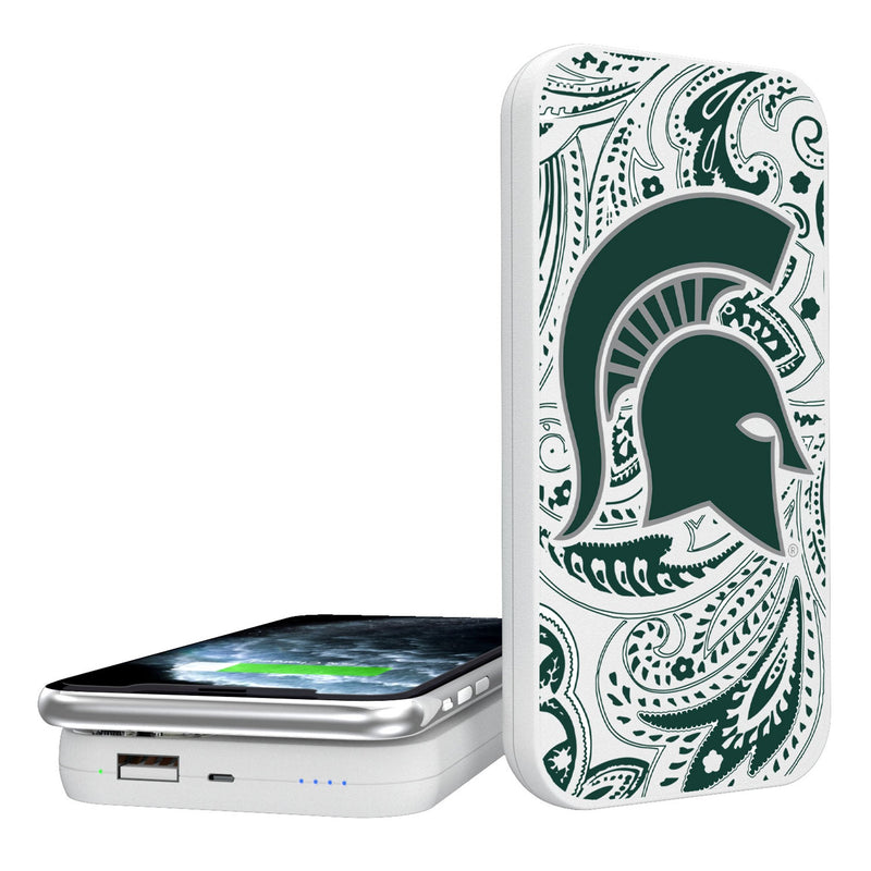 Michigan State University Spartans Paisley 5000mAh Portable Wireless Charger