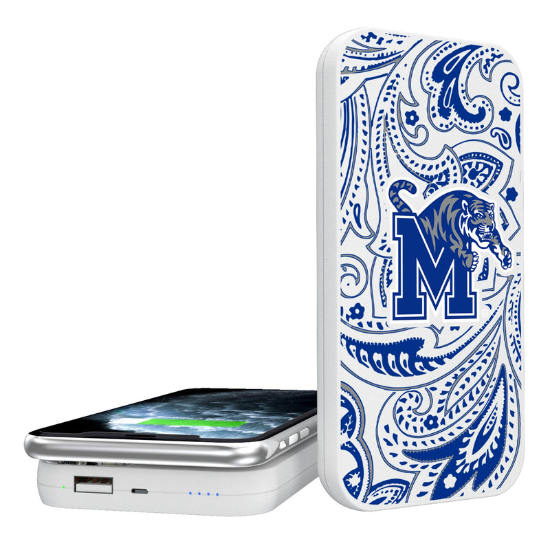 University of Memphis Tigers Paisley 5000mAh Portable Wireless Charger