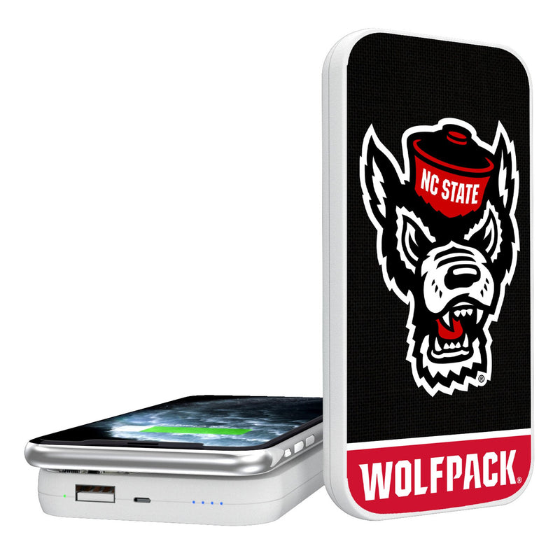 North Carolina State University Wolfpack Endzone Solid 5000mAh Portable Wireless Charger