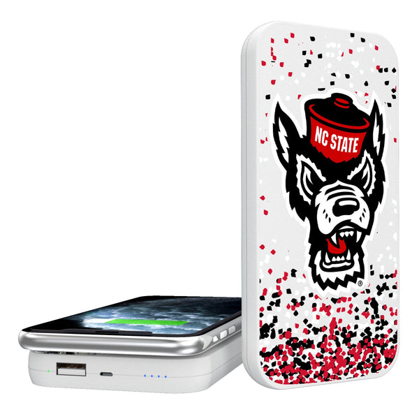 North Carolina State University Wolfpack Confetti 5000mAh Portable Wireless Charger