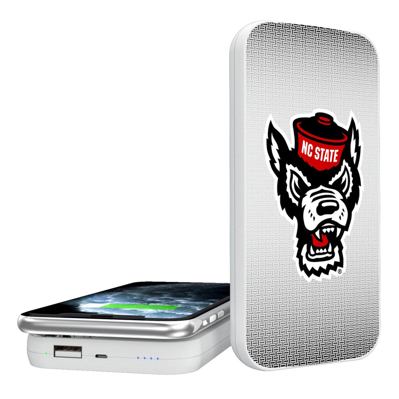 North Carolina State University Wolfpack Linen 5000mAh Portable Wireless Charger