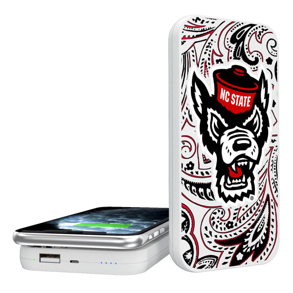 North Carolina State University Wolfpack Paisley 5000mAh Portable Wireless Charger