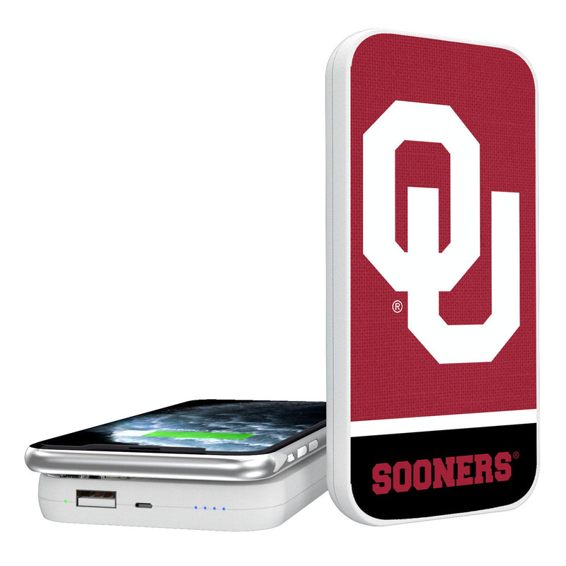 University of Oklahoma Sooners Endzone Solid 5000mAh Portable Wireless Charger