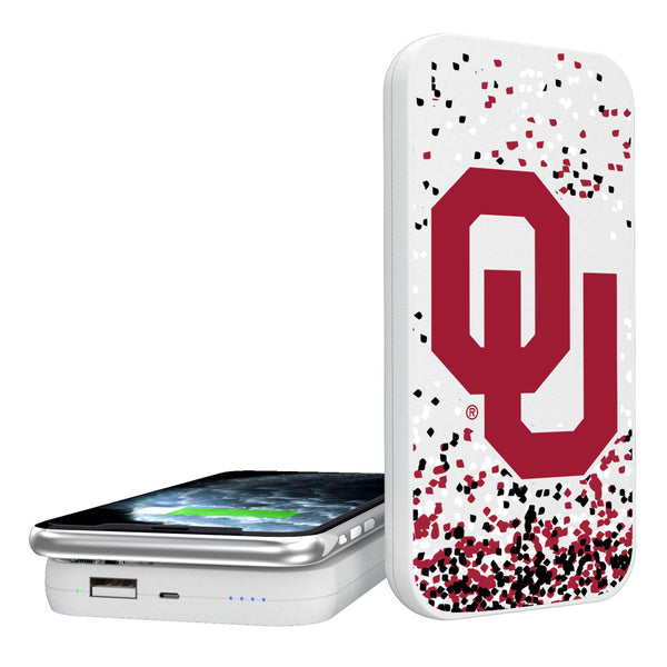 University of Oklahoma Sooners Confetti 5000mAh Portable Wireless Charger