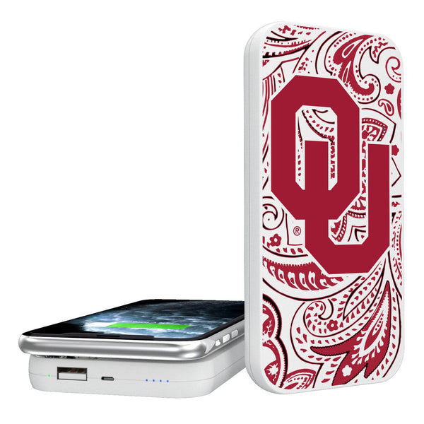 University of Oklahoma Sooners Paisley 5000mAh Portable Wireless Charger