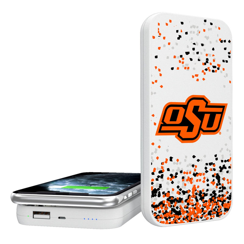 Oklahoma State University Cowboys Confetti 5000mAh Portable Wireless Charger