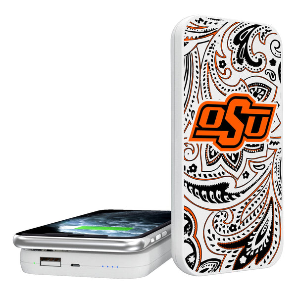 Oklahoma State University Cowboys Paisley 5000mAh Portable Wireless Charger