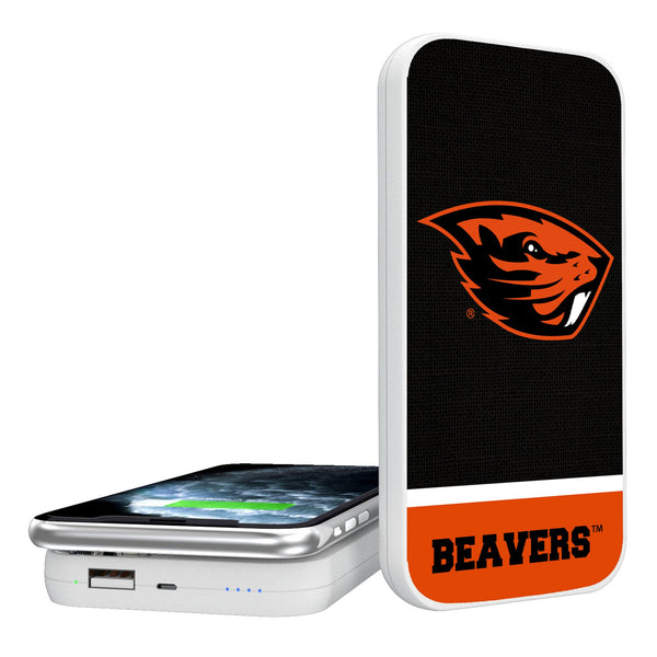 Oregon State University Beavers Endzone Solid 5000mAh Portable Wireless Charger