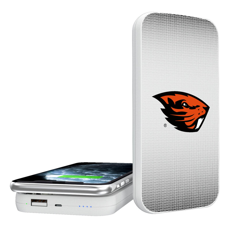 Oregon State University Beavers Linen 5000mAh Portable Wireless Charger