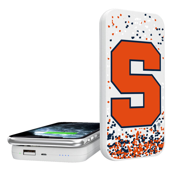 Syracuse University Orange Confetti 5000mAh Portable Wireless Charger