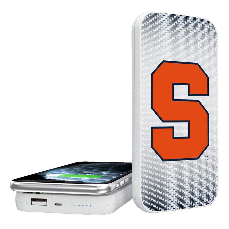 Syracuse University Orange Linen 5000mAh Portable Wireless Charger